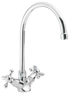 Tucker French Brompton Twin Handle Mono Kitchen Mixer Chrome