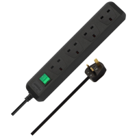 Brennenstuhl 1150403 EcoLine 4-Socket Extension lead with Switch 1.5M (Black)
