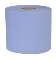 1ply Blue Perforated Centrefeed Roll - Blue 300mx175mm