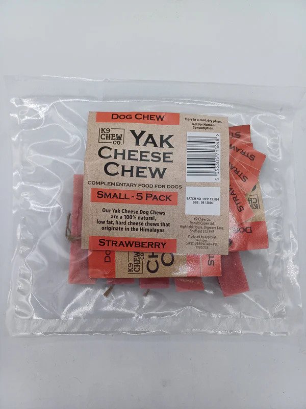K9 Chew Co. Yak Cheese Chew STRAWBERRY Small x 5