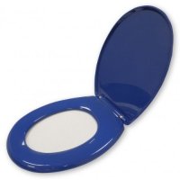 Standard plus toilet seat in blue with the lid opened