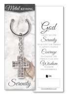 Metal Key Ring/Cross With Stones   (74901)