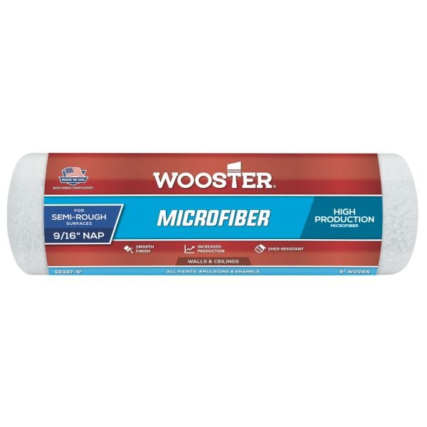 Wooster 9" Microfibre Roller Sleeve 9/16 Nap (Semi Rough) in Packet