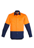 ZW122-SYZMIK MENS HI VIS SPLICED INDUSTRIAL SHIRT