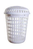 Laundry Basket White Plastic 46x46x64cm