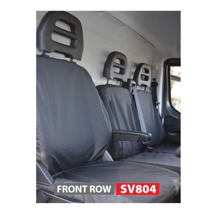 Custom Iveco Daily 2014&ndash;2022 front 3-seater seat cover with durable fitted protection for van interior upholstery