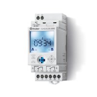 12.A2.8.230.0000 - Finder 12 Series Digital Time Switch 110-230V AC/DC 2 Channel Din Rail Mount NFC