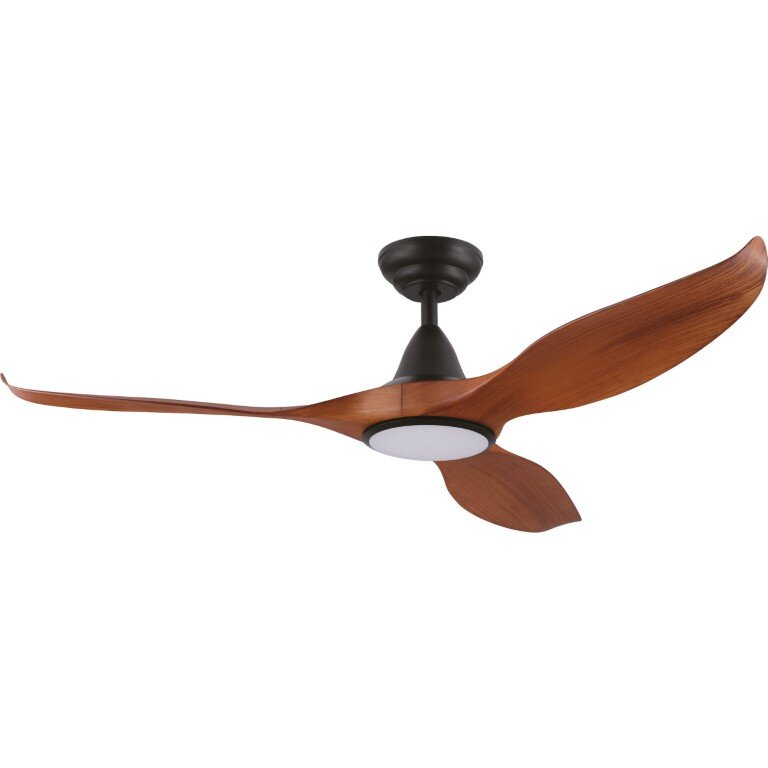 Eglo Noosa 52" DC with LED Light Black and Teak Ceiling Fan