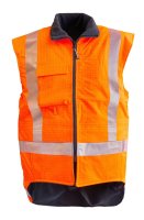 Hi-Vis FR Fleece Lined PU Vest, Orange