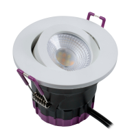 ULTIMUM Tilt+ 6W IP65 Fire Rated Downlight CCT4 White Trim