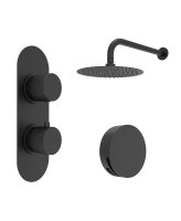ALITA KNURLED BATH SET 4 MATT BLACK