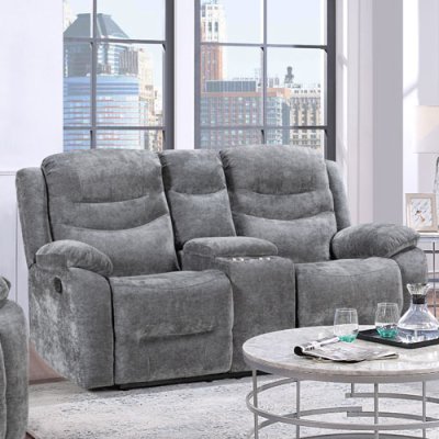 Boone 2 Seater Recliner Sofa with Console - Grey