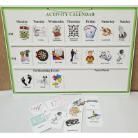 The Activity Calendar has 30 attractive, highly coloured activity tiles to choose from.
