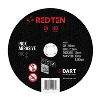 DB0530 DART RED TEN SS/INOX 230X1.9X22.2MM ABRASIVE DISC