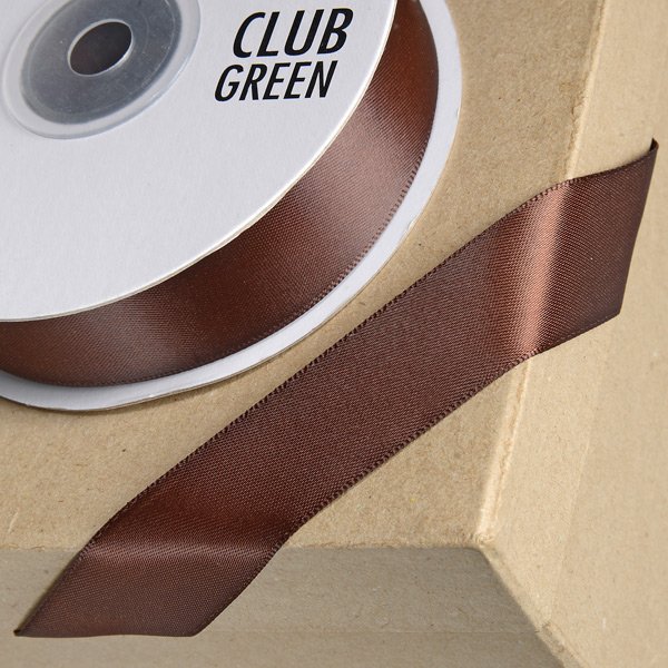 Double Sided Satin Ribbon Chocolate Brown - 3mm x 25m