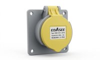 Ebasee CEE IP44 Panel Mounted Socket 3X32A 110V Yellow