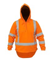 PCF1019-FLOR-Hi-Vis TTMC-W17 X-Back Polar Fleece 1/2 Zip Hoodie - 380gsm