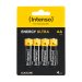 4 Pack of Intenso Energy Ultra AA batteries in retail packaging