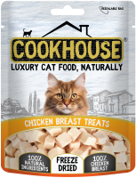 COOKHOUSE Luxury Cat Treats Freeze Dried 100% Chicken Breast 10g x 12