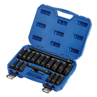 Draper, Hi-Torq&reg; Metric Deep Impact Socket Set, 1/2" Sq. Dr. 19pcs/Set