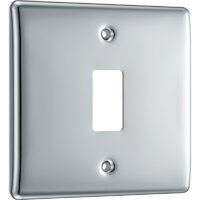 NEXUS POLISHED CHROME GRID FACE PLATE 1 GANG