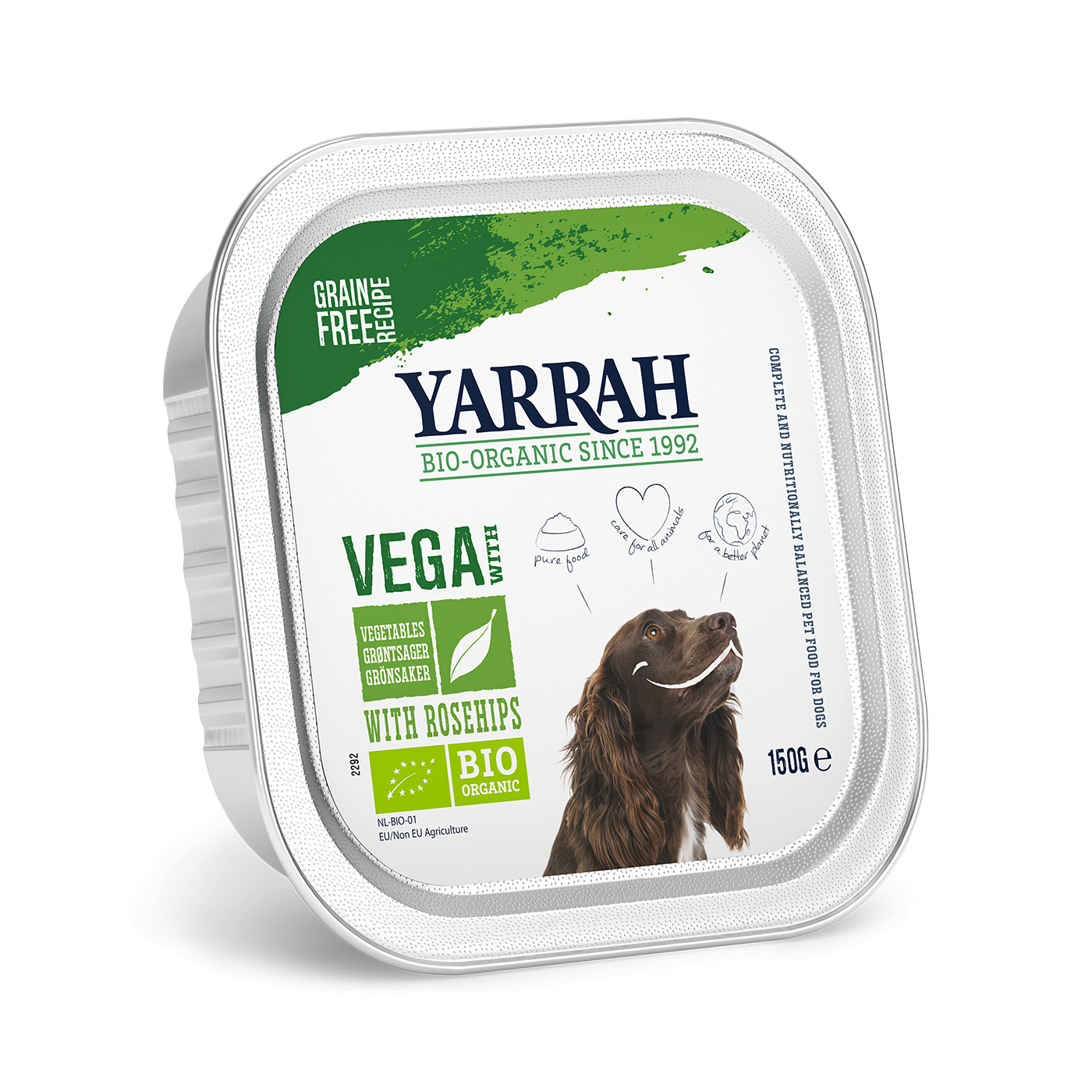 Yarrah Bio Dog Trays Grain Free VEGA Chunks 150g x 12 Percy & Pickles