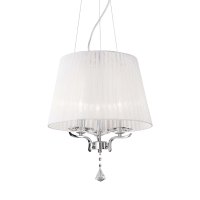 PEGASO, CHROME FRAME, CUT CRYSTAL, ORGANZA FABRIC SHADE