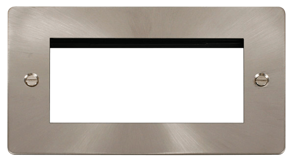Click Define 2G Quad Aperture Brushed Steel Flat Plate FPBS312