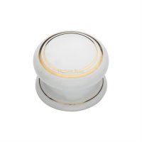 6038 - Cabinet Knob Gold Line 38mm With Porcelain Base