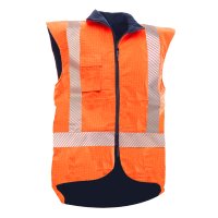 Hi-Vis FR Fleece Lined PU Vest, Orange