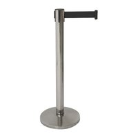 Barrier Post, Stainless Steel with Retractable Black Belt Carton of 2