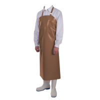 Manulatex Brown Polyurethane Foodgrade Apron with Plastic Buckle Clip, 90cm x 115cm