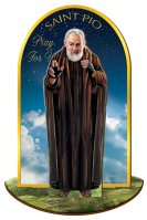 Wood Statuette/Leaflet/Saint Pio  (56013)