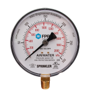 Air/Water Sprinkler Gauge, 0-300 psi, 1/4" NPT (2026)