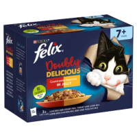 Felix Cat Pouch As Good As It Looks Senior Doubly Delicious In Jelly Meaty Selection 4x12x85g