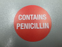 CIRCULAR LABEL CONTAINS PENICILLIN (ROLL 1000)