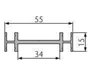 OPK Spaceship 160 (Part B) Mounting Track 3000mm (03-016-252-F30)