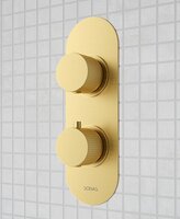 ALITA KNURLED DUAL CONTROL  3 OUTLET SHOWER VALVE BRUSHED GOLD