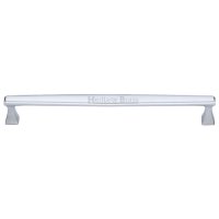 C0334-254-SC - Heritage Brass Cabinet Pull Deco Design 254mm CTC Satin Chrome Finish