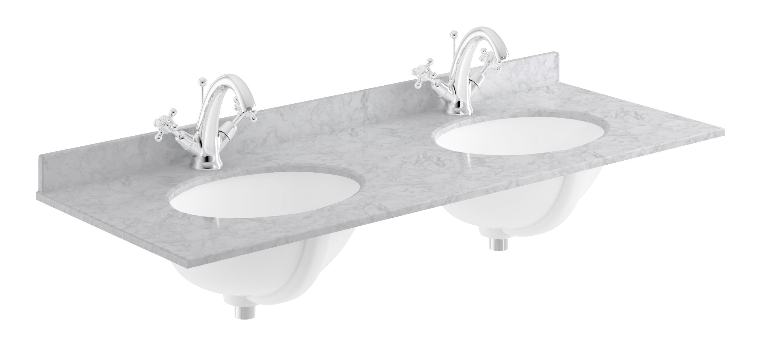 1200mm Double Bowl 1 Tap Hole