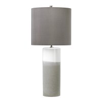 FULWELL 1 LIGHT TABLE LAMP C/W DARK GREY FAUX SILK SHADE
