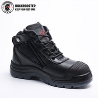3SF-AK050, Rockrooster 050 Blk Lace Up, Zip Side