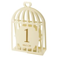 Table Numbers 1-15 Laser Bird Cage Ivory - 110 x 170 x 40mm