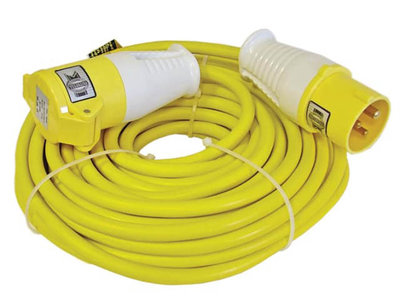 14m 16 AMP to 16 AMP 2.5mm Cable 110V Trailing Extension Lead