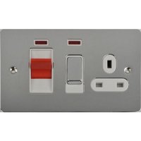 Schneider Ultimate Low Profile small cooker switch with neon Polished Chrome with White Insert | LV0701.0235