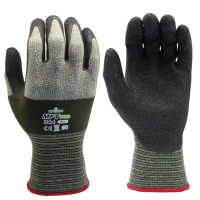 Showa 344 Crinkle Latex Palm Coated Glove, Green