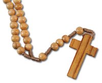 Loose Corded Rosary/Olive Wood   (L/62539)