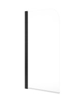 LUNAR SB1 6MM RADIUS BATH SCREEN 1400MM H X 800MM MATT BLACK