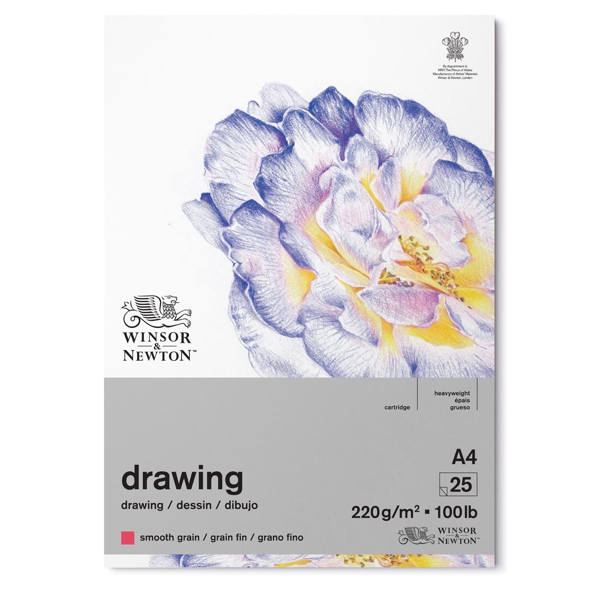 Winsor & Newton - Smooth Grain Cartridge Pad 220gsm - A4 Gummed