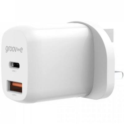 Groove Dual USB-C & USB-A Wall Charger - White | GVMA105WE 1
